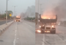 mirzapur truck fire highway