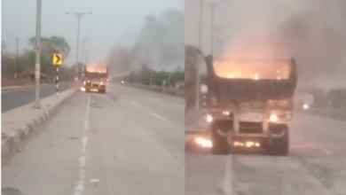 mirzapur truck fire highway