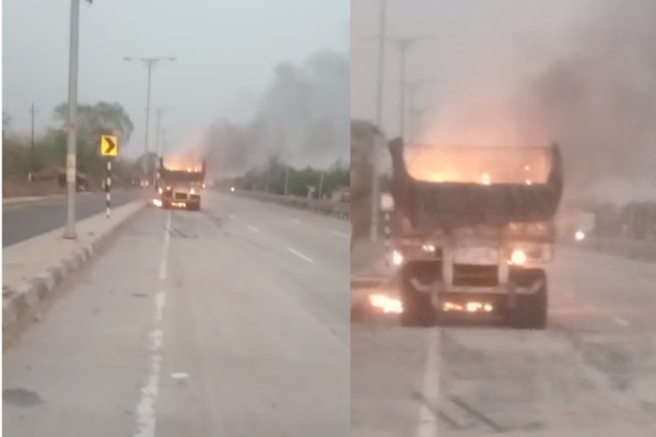 mirzapur truck fire highway