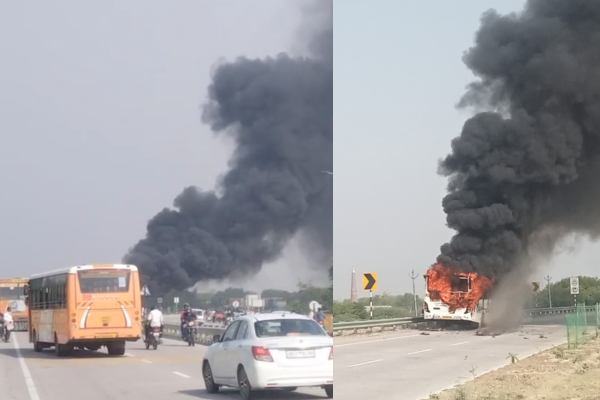 unnao private bus fire