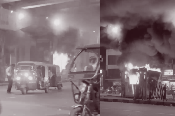 unnao police booth fire