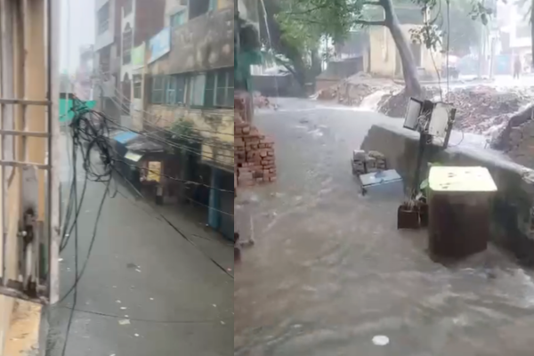badaun heavy rain waterlogging