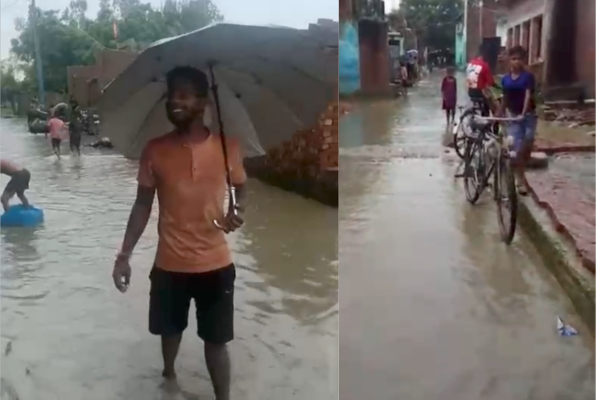 badaun waterlogging dirty water
