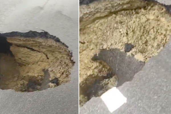 unnao ganga expressway sinkhole
