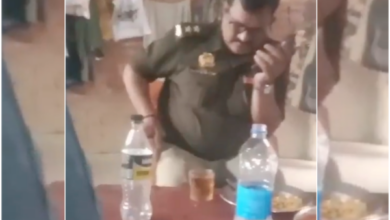 unnao police officer drinking