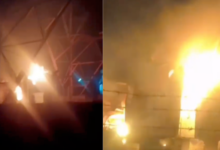 massive fire breaks out